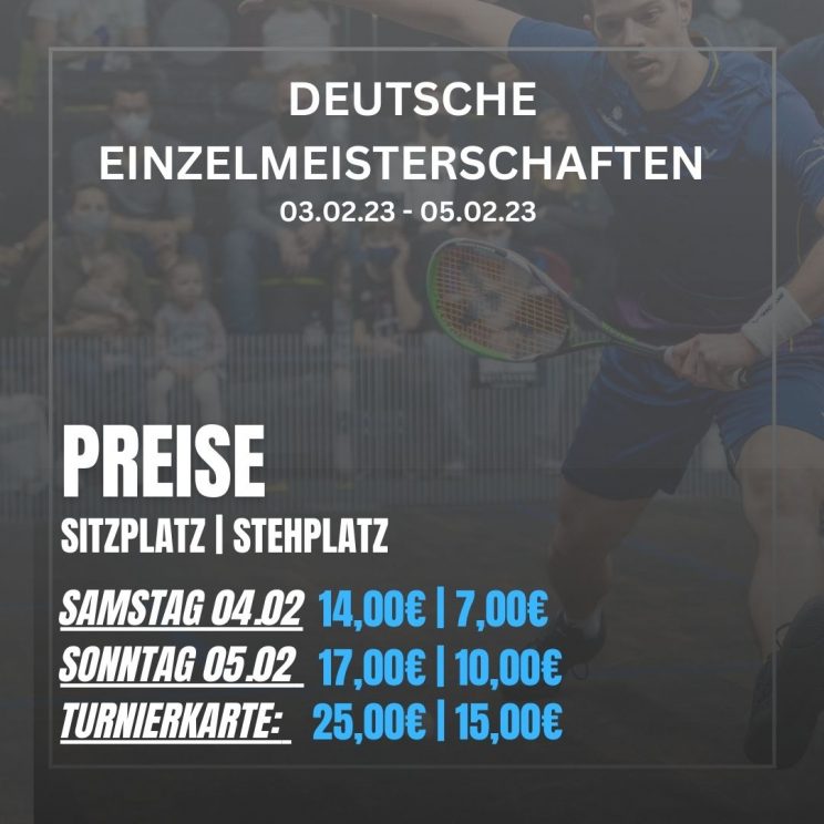 Ticketverkauf Deutsche Einzelmeisterschaften läuft!