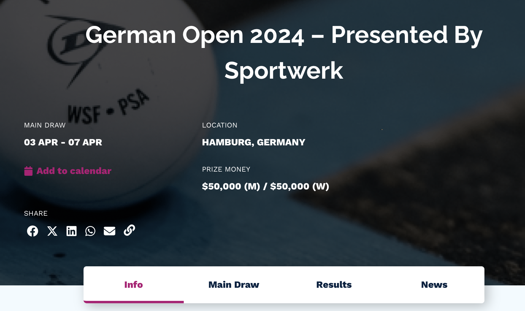 Alle Infos zum German Open!